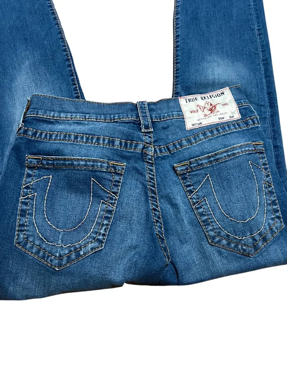 True Religion World Tour Geno Relaxed Slim Flit Distressed Denim Jeans, Men's 32